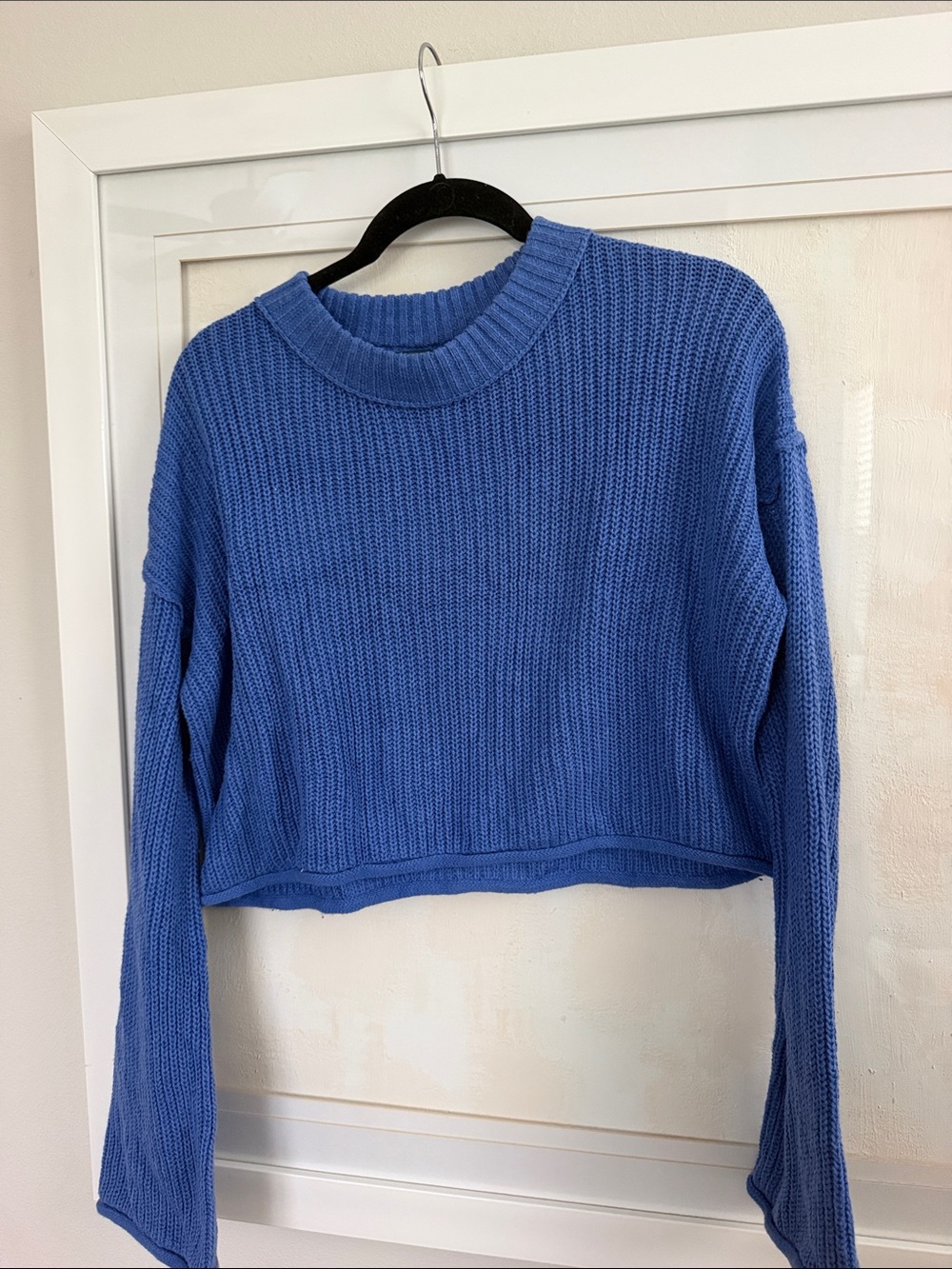 Purple/Blue Cropped Knit Sweater - size M Women Top